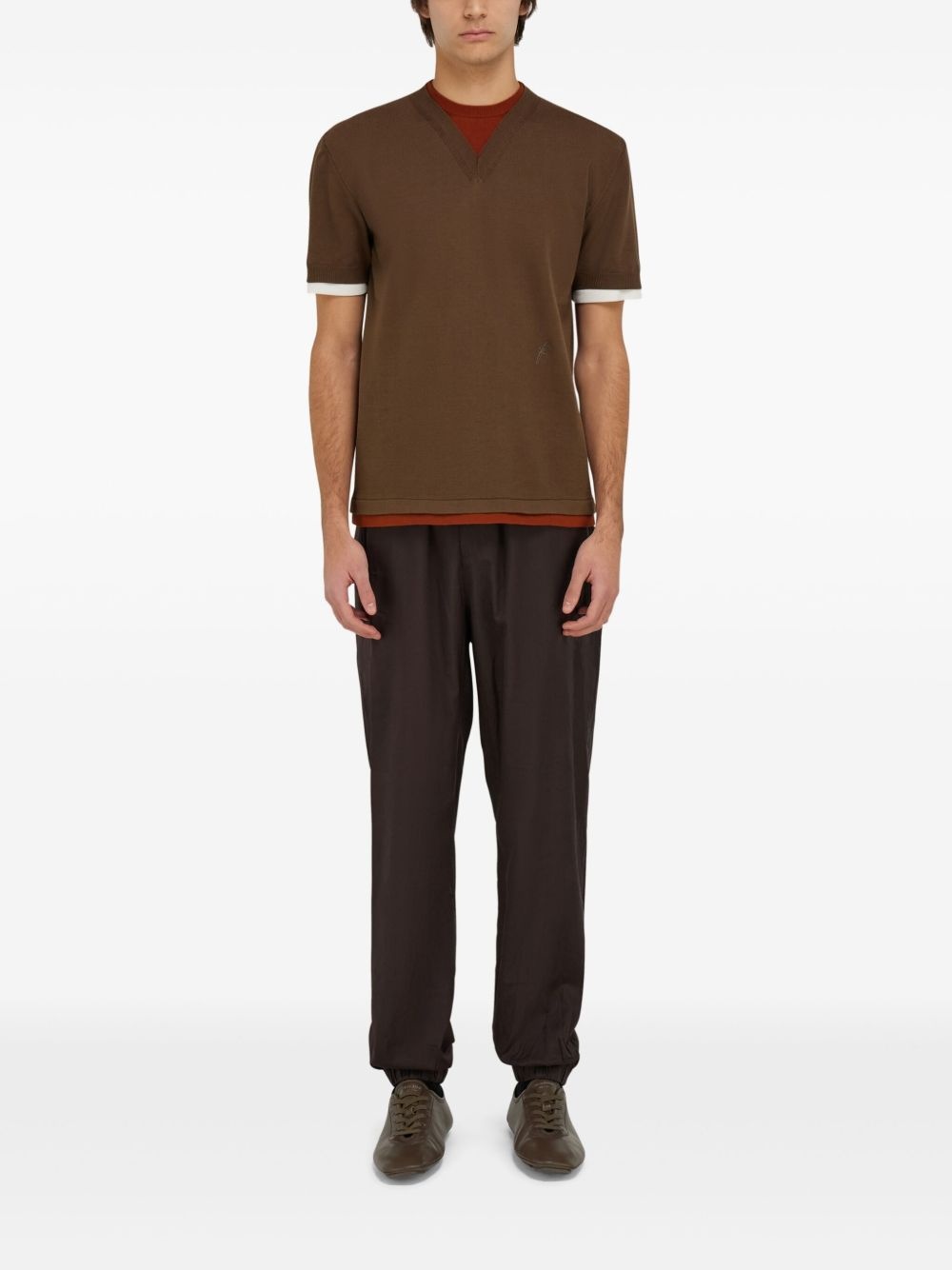 layered knitted T-shirt - 2