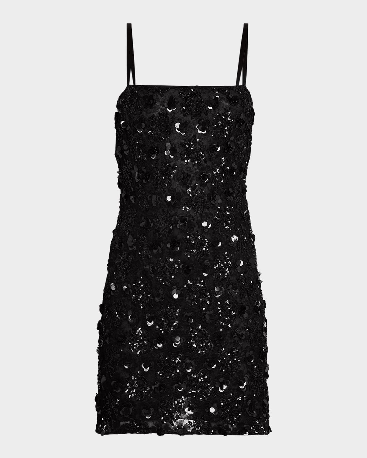 Pizzo Sequined Sleeveless Mini Dress - 1