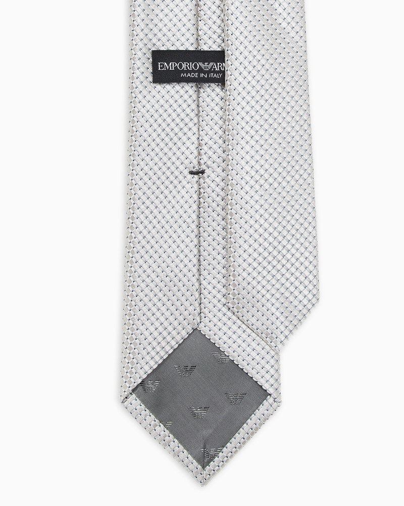EMPORIO ARMANI PURE SILK TIE WITH JACQUARD MICRO-CHECK PATTERN outlook