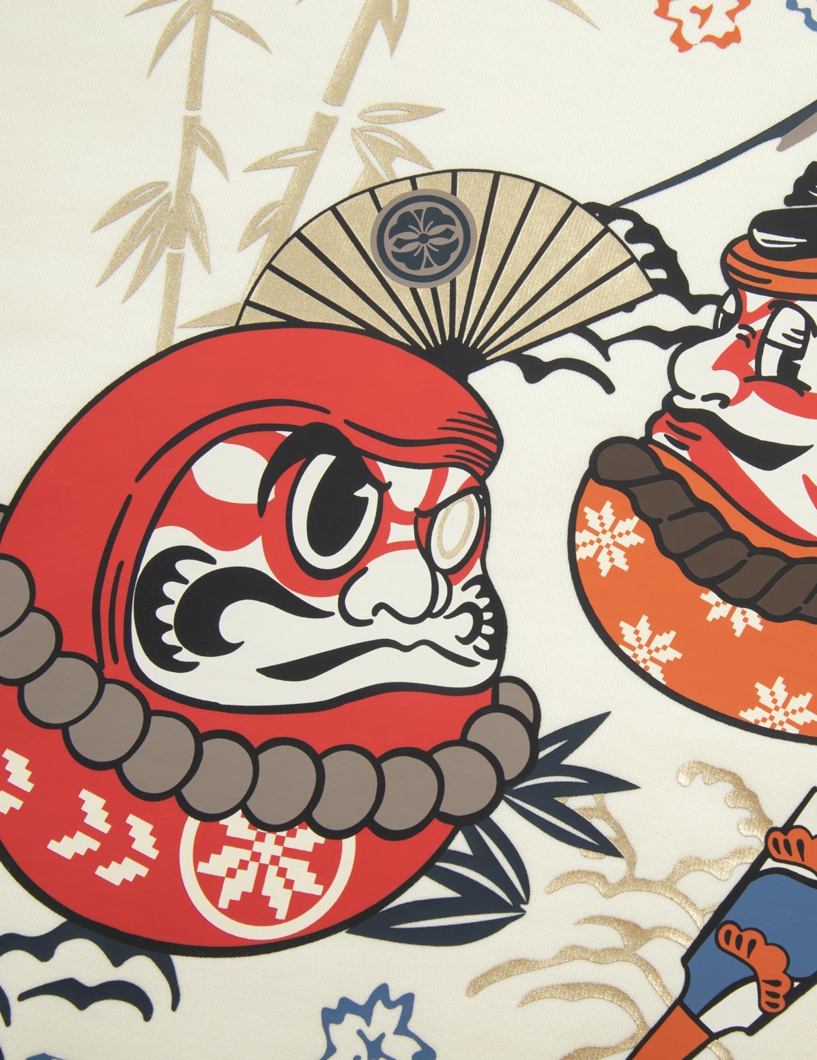 KUMADORI DARUMA PRINT RELAX FIT SWEATSHIRT - 8