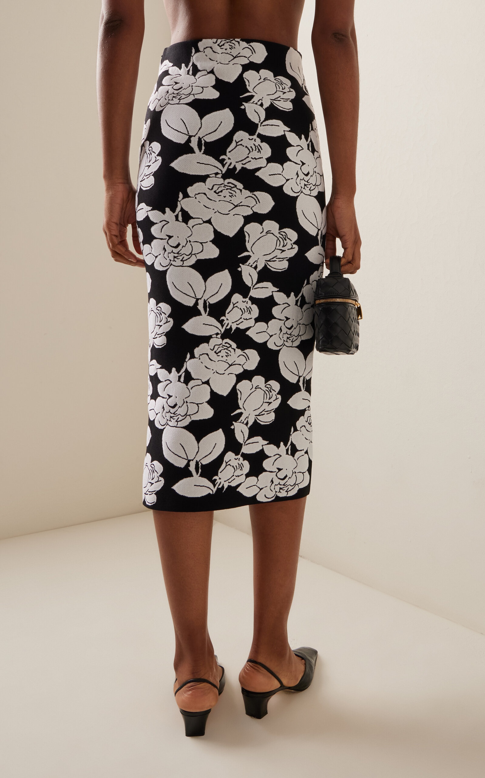 Knit Midi Pencil Skirt black/white - 4