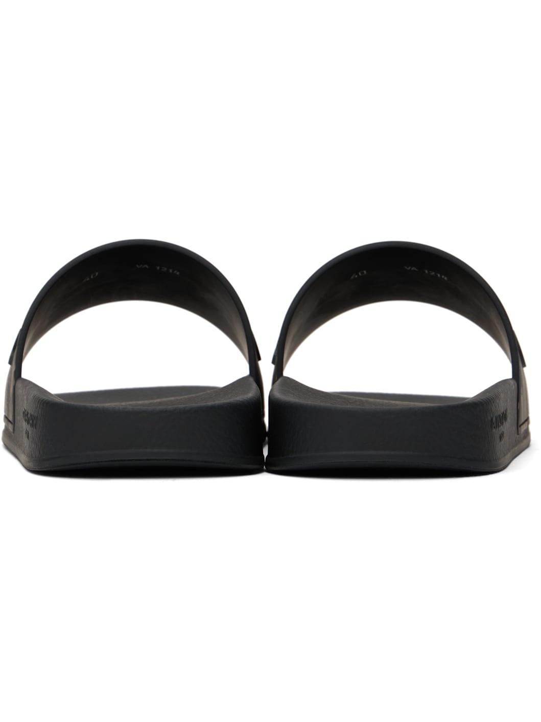 Black & Khaki Slide Flat Pool Slides - 2