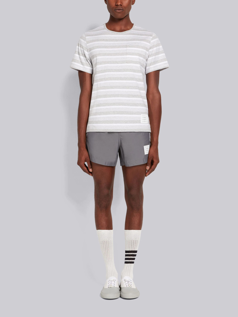 Pastel Grey Striped Jersey Pocket Tee 4