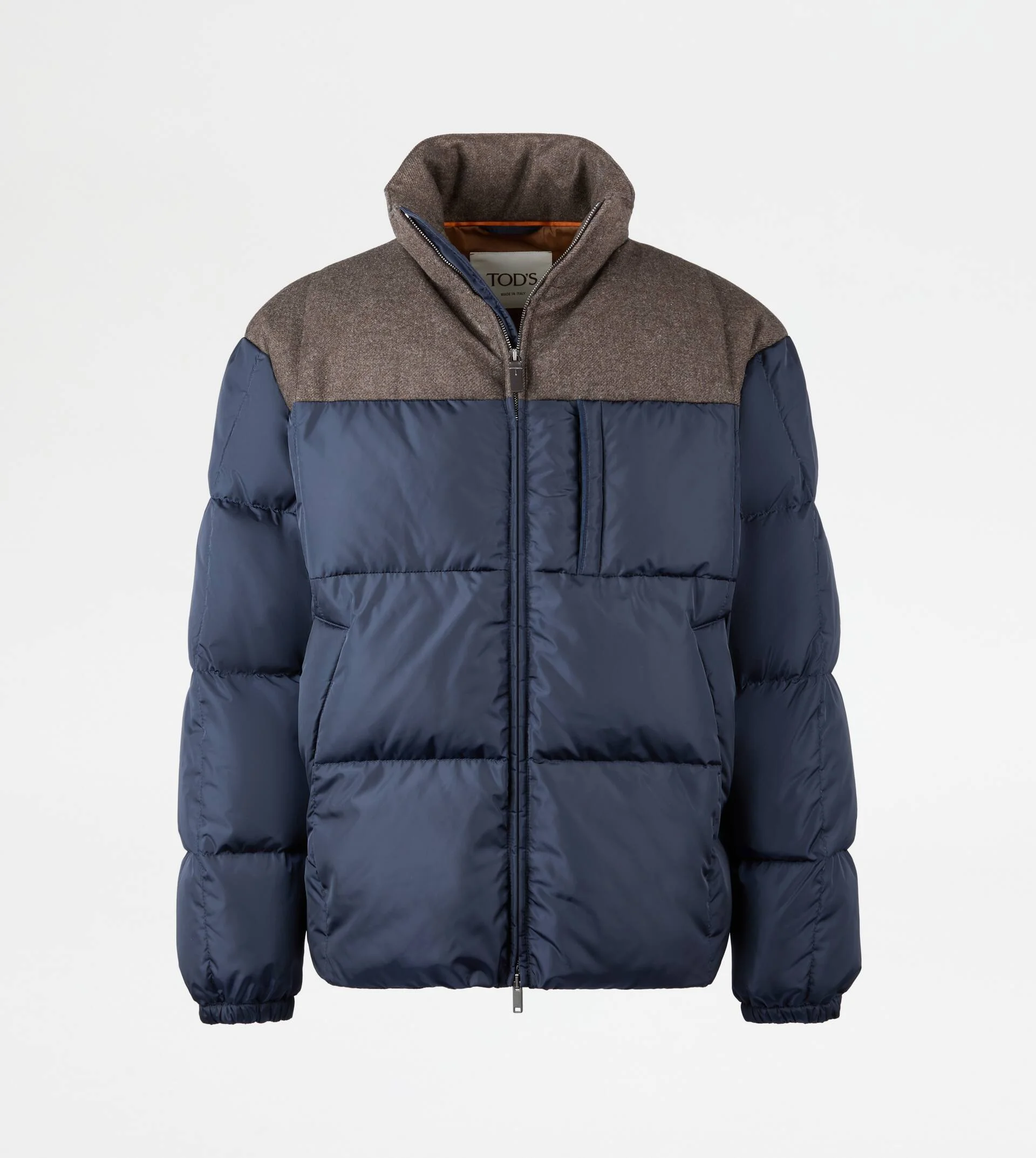BI-MATERIAL DOWN JACKET - BLUE - 1