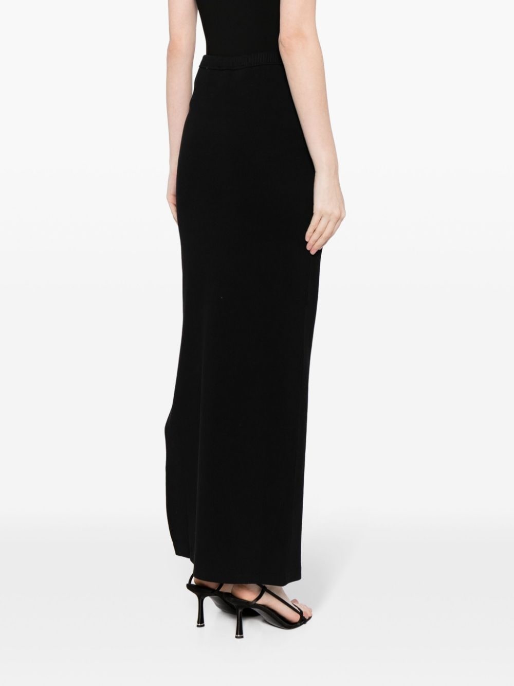 logo-embossed cotton maxi skirt - 4