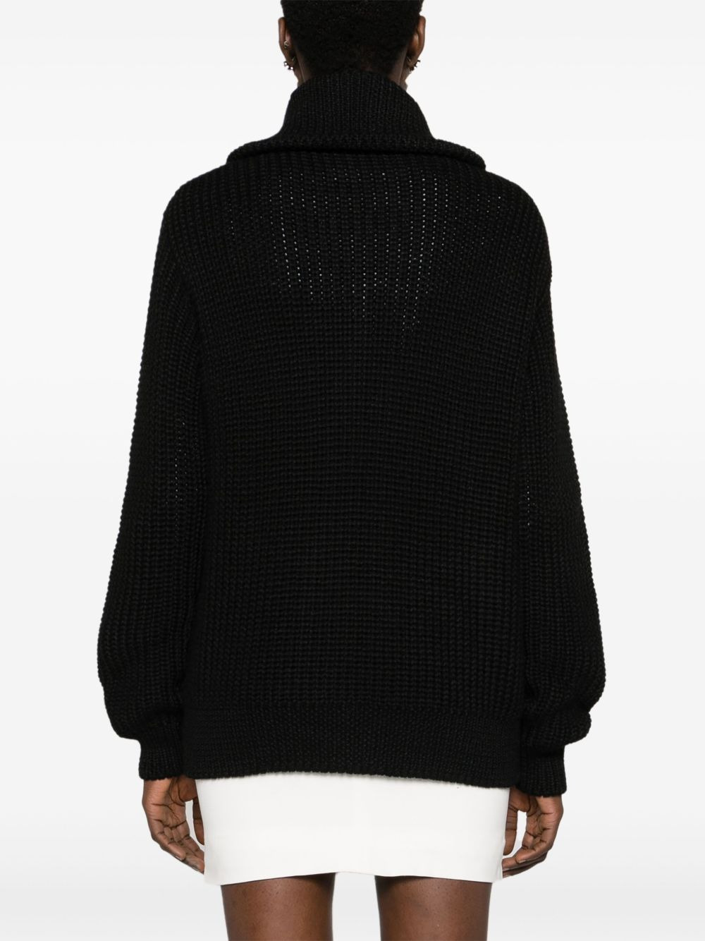 enamel-triangle zip-up cardigan - 4
