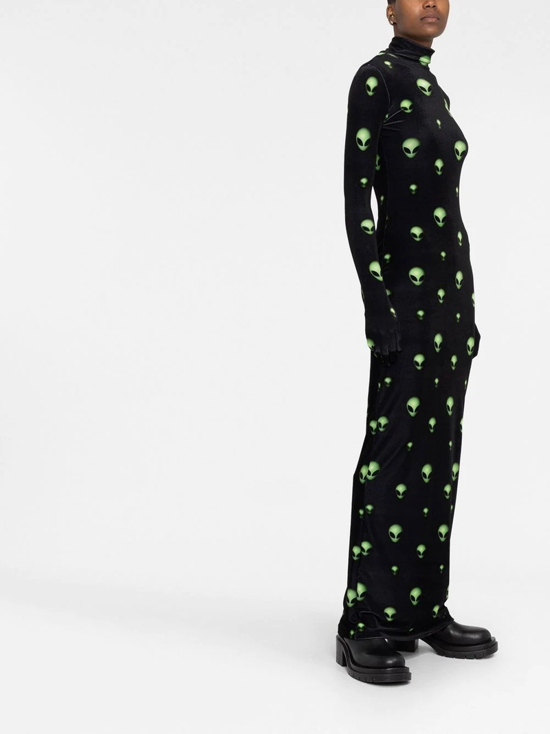 graphic-print long-sleeved maxi dress 4