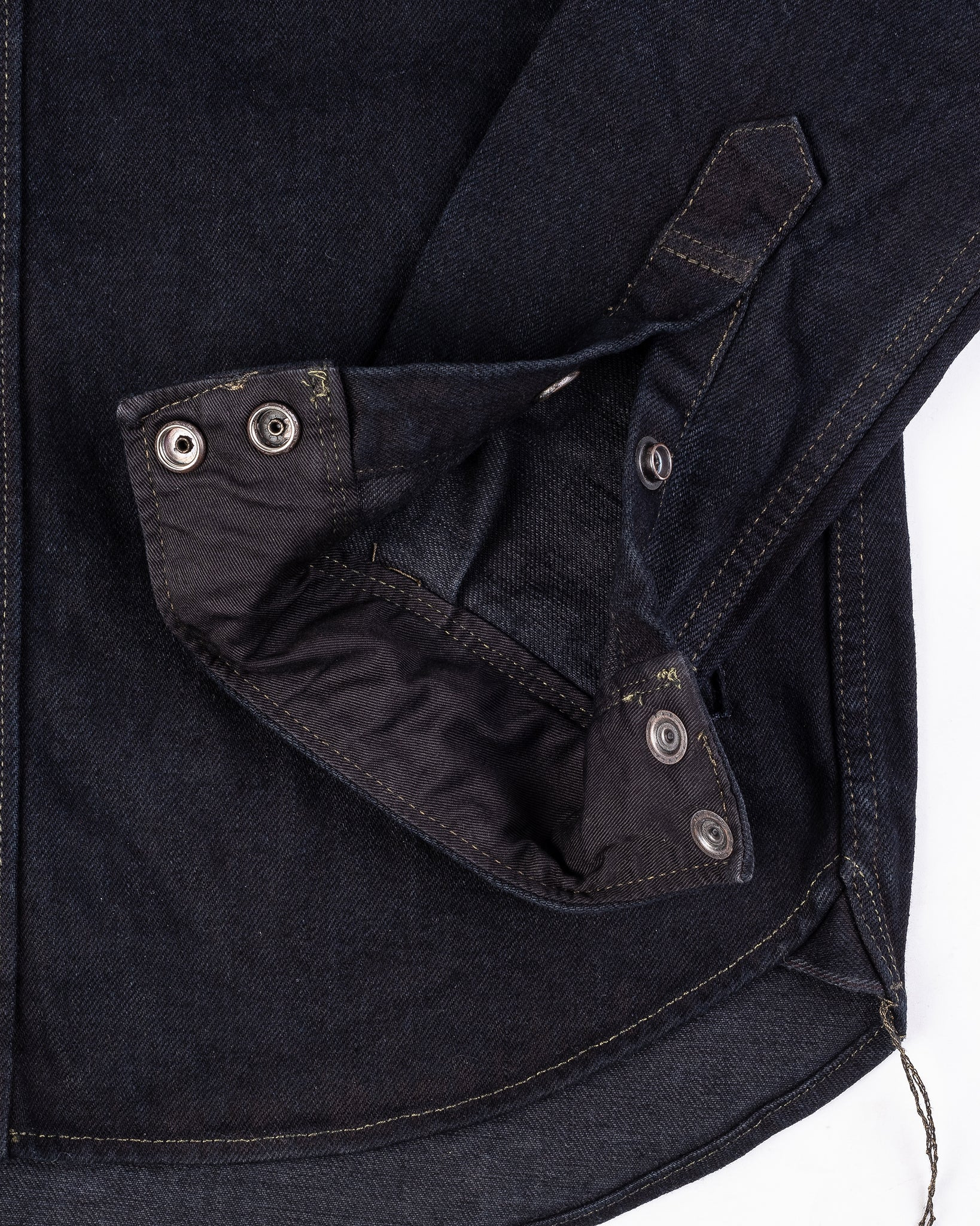 IHSH-293-OD 18oz Vintage Selvedge Denim CPO Shirt - Indigo Overdyed Black - 9
