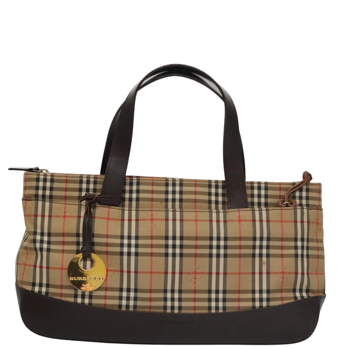 Burberry Nova Check Hand Bag Canvas Black Beige - 13