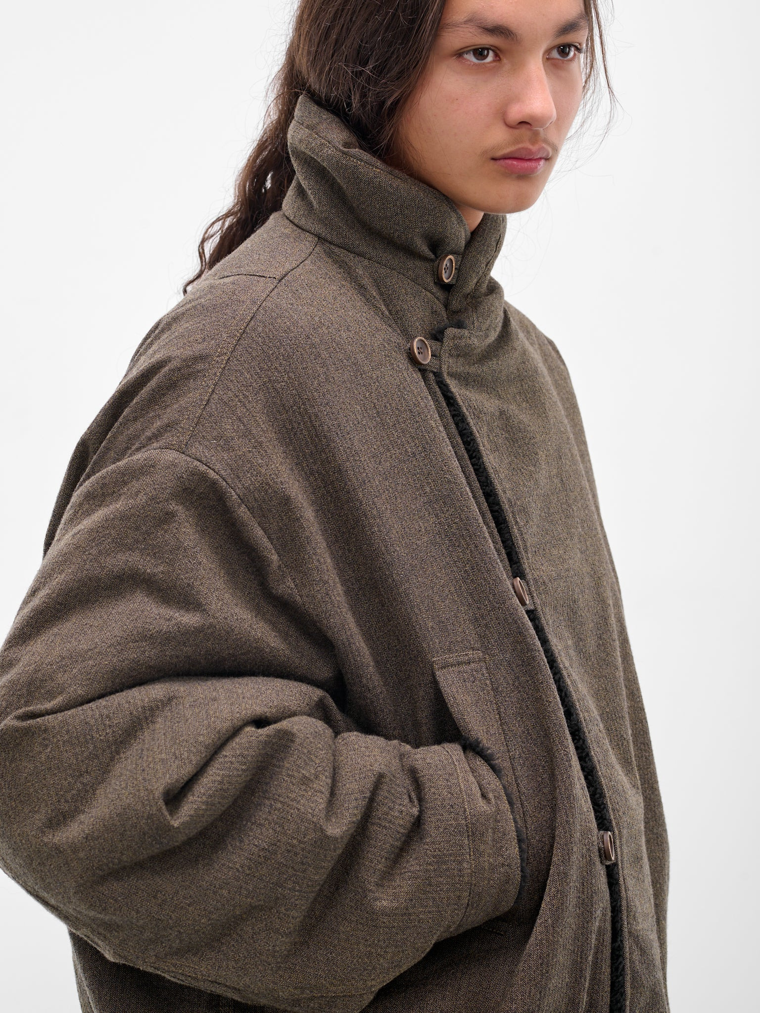 Brown 'Jovan' Shearling Lined Jacket - 5