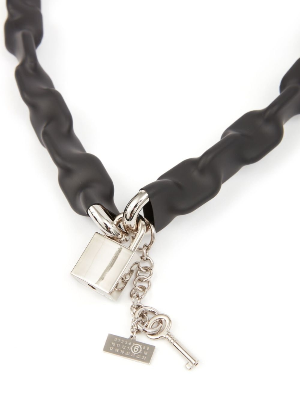 padlock chain-link necklace - 4