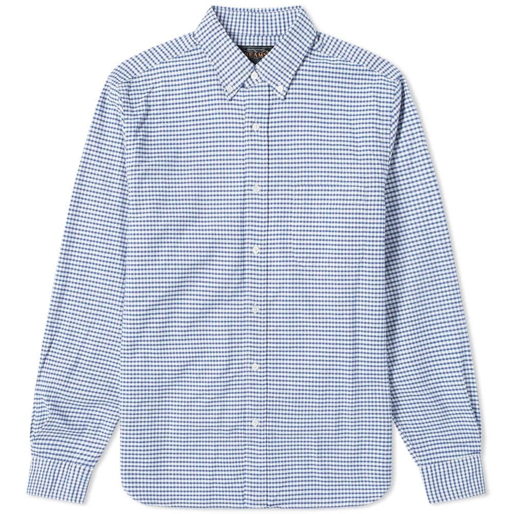 Beams Plus Button Down Oxford Gingham Shirt - 1