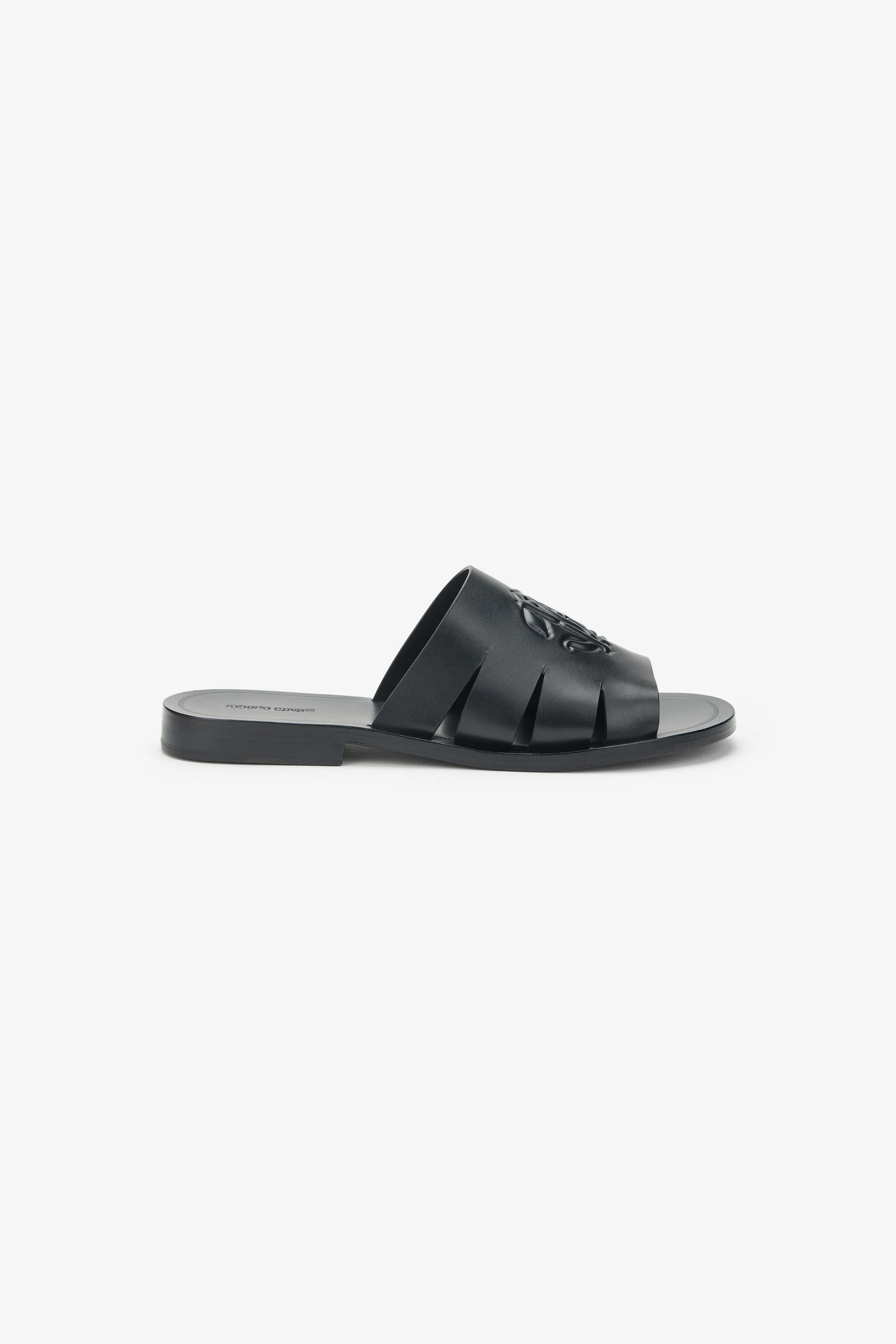 Leather Sandal with with Embossed Logo Detail - 1