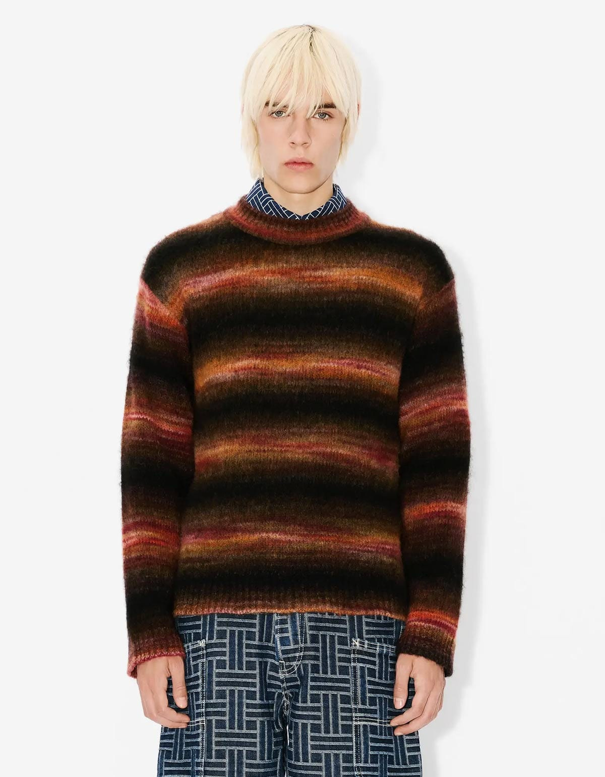 Kenzo Black Embroidered Stripes Sweater - 2