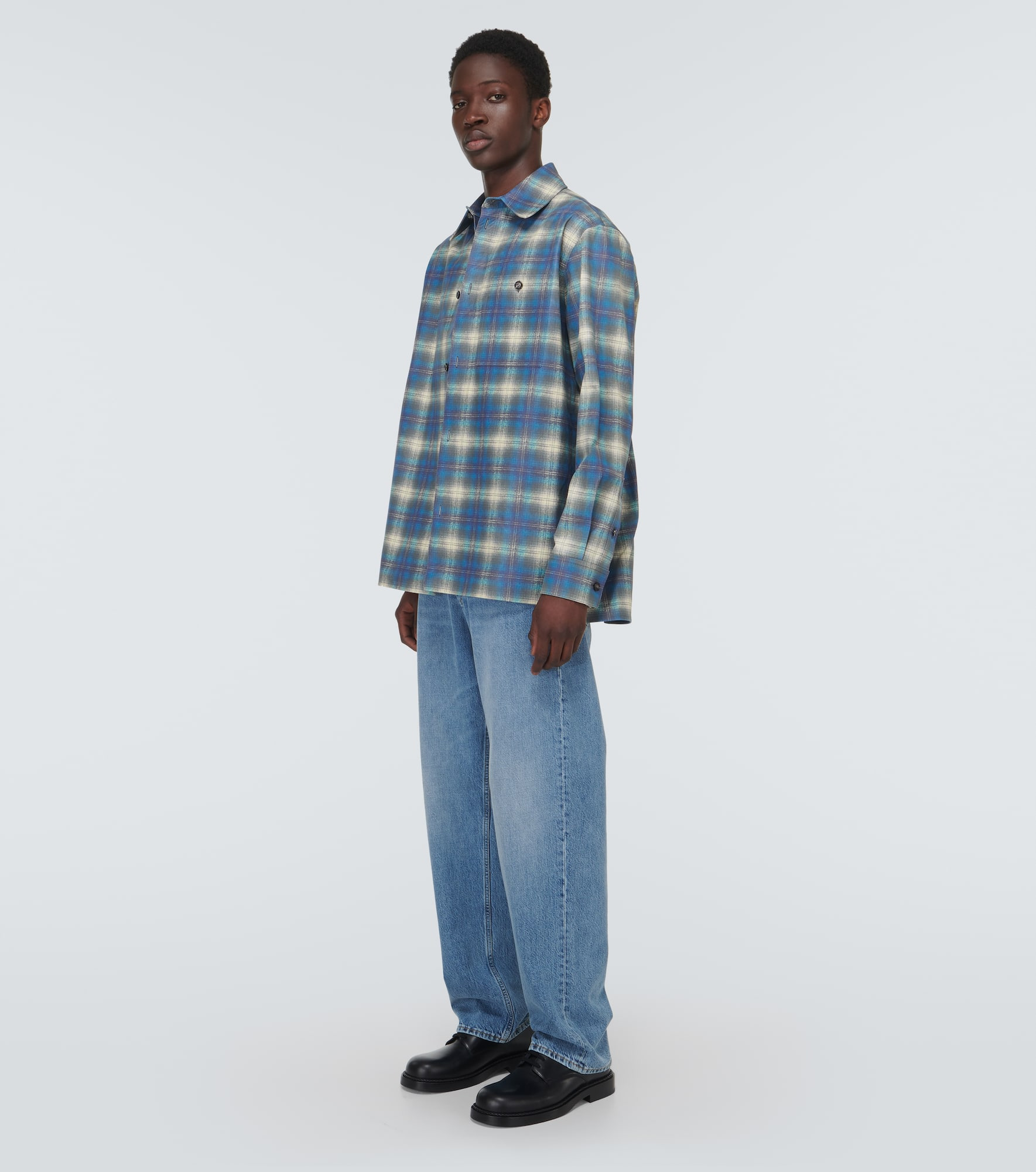 Checked leather shirt - 2