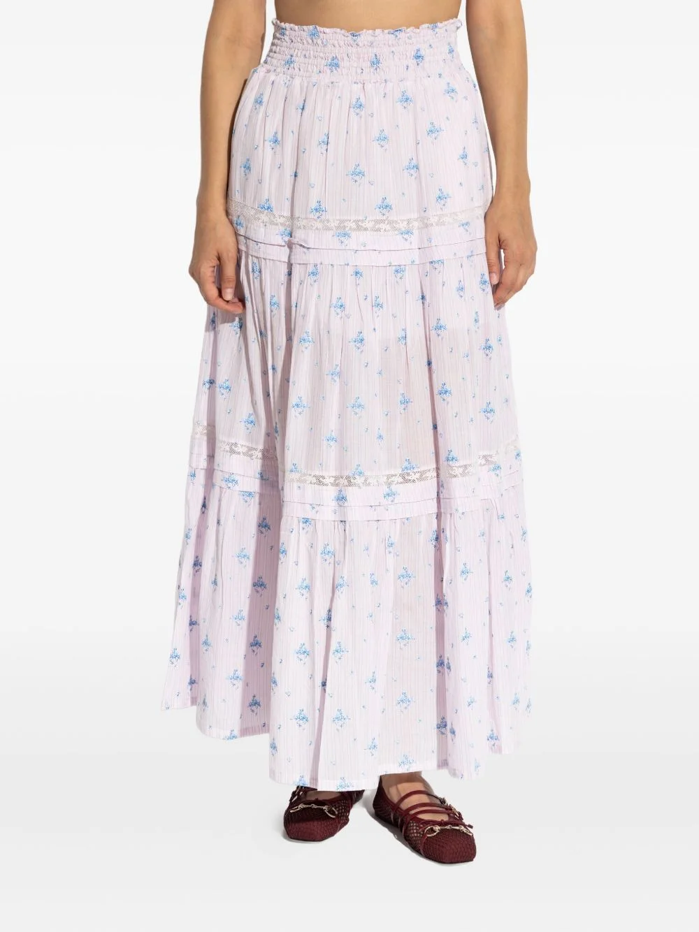 floral-print A-line maxi skirt - 1