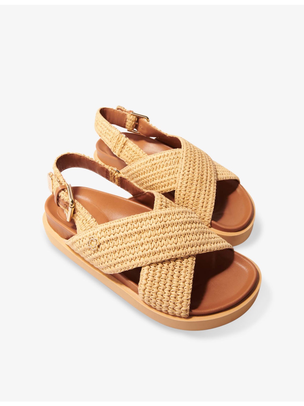 Raffia-Effect Flat Sandals - 3