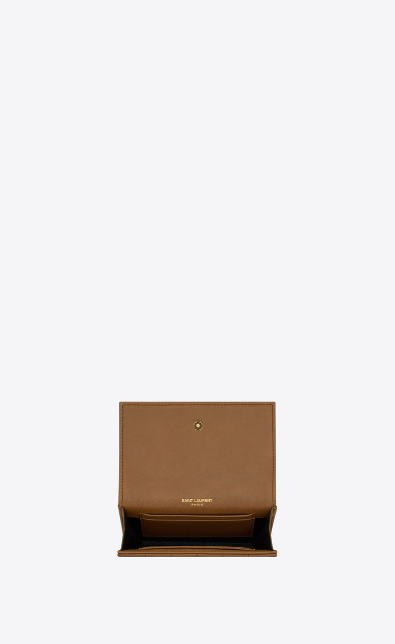 SAINT LAURENT small Cassandre-plaque matelassÃ© envelope wallet outlook