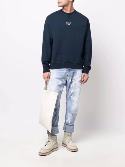 DSQUARED2 slogan-print crew neck sweatshirt outlook