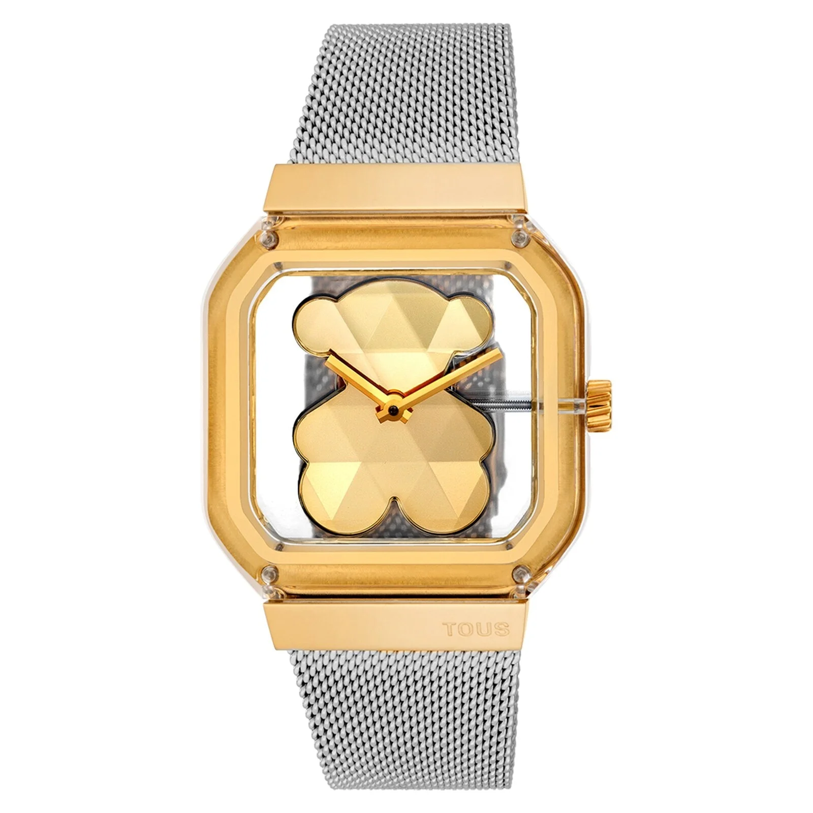 Analog watch with steel and gold-colored steel bracelet D-Bear Party - 1