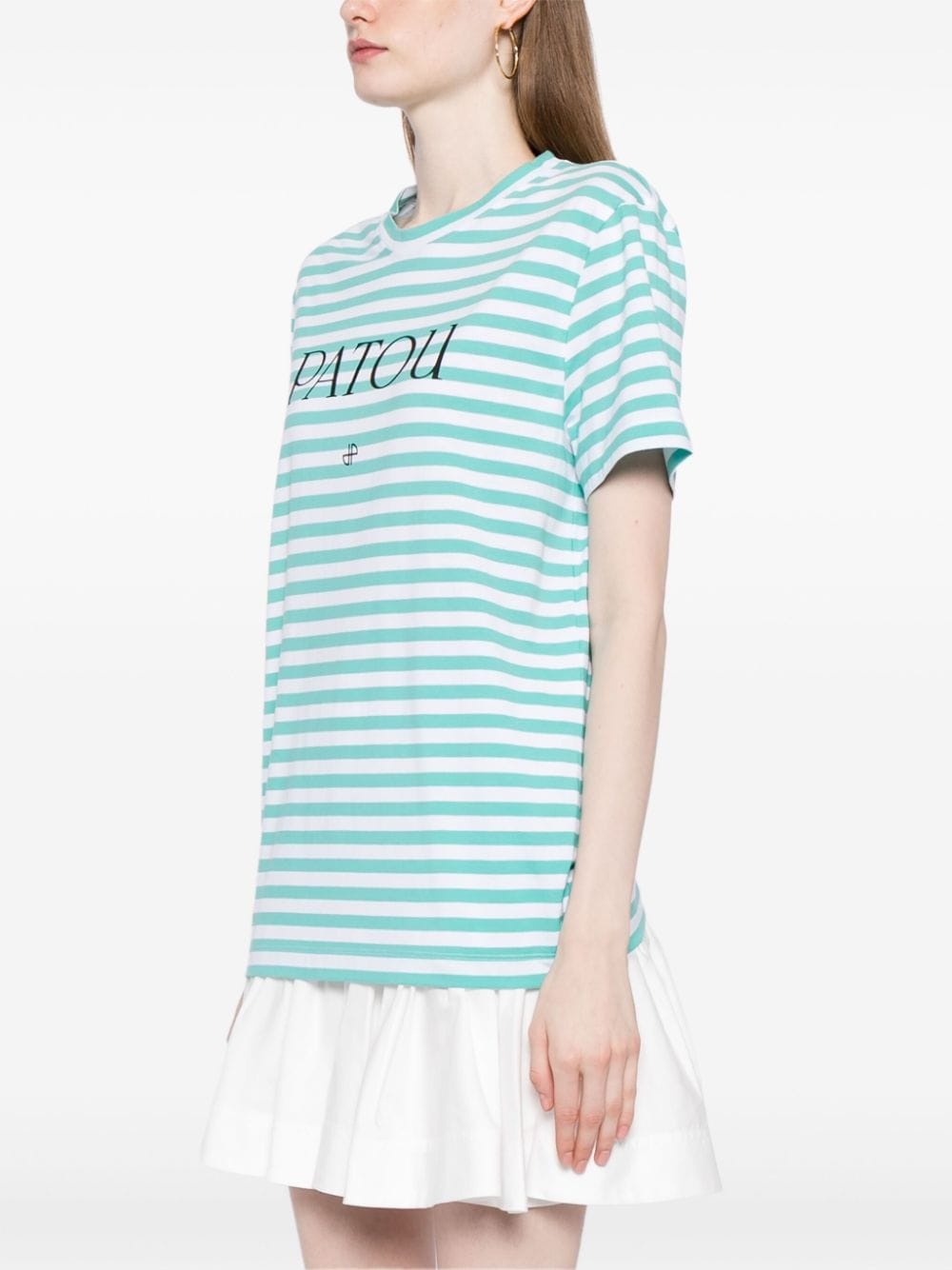 striped logo-print T-shirt - 3