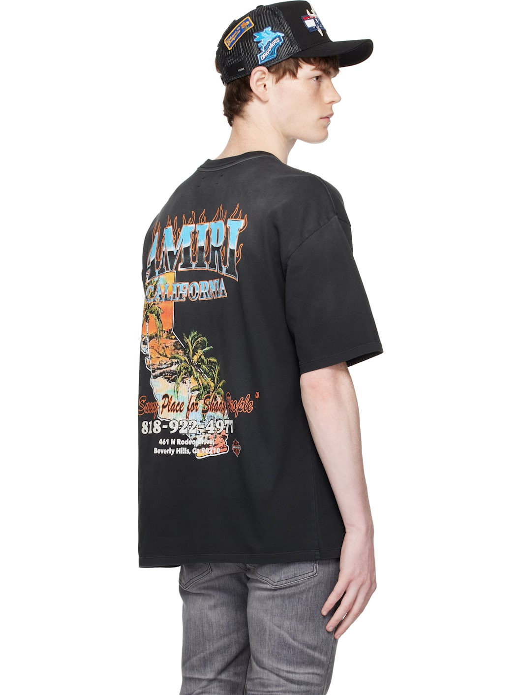 Black 'AMIRI' Sunny Place Oversized T-shirt - 3