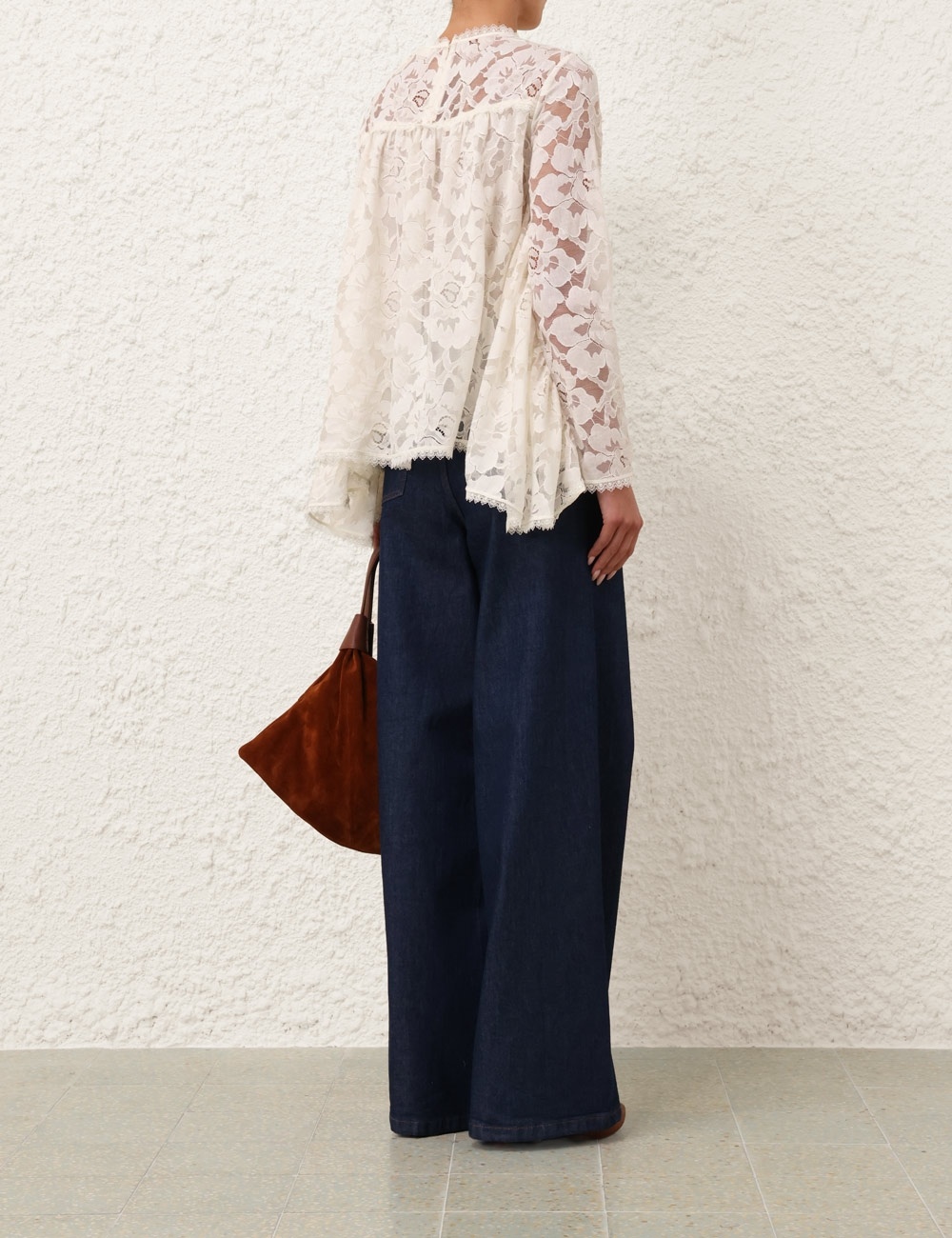 ILLUMINATE LACE GATHERED TOP - 4