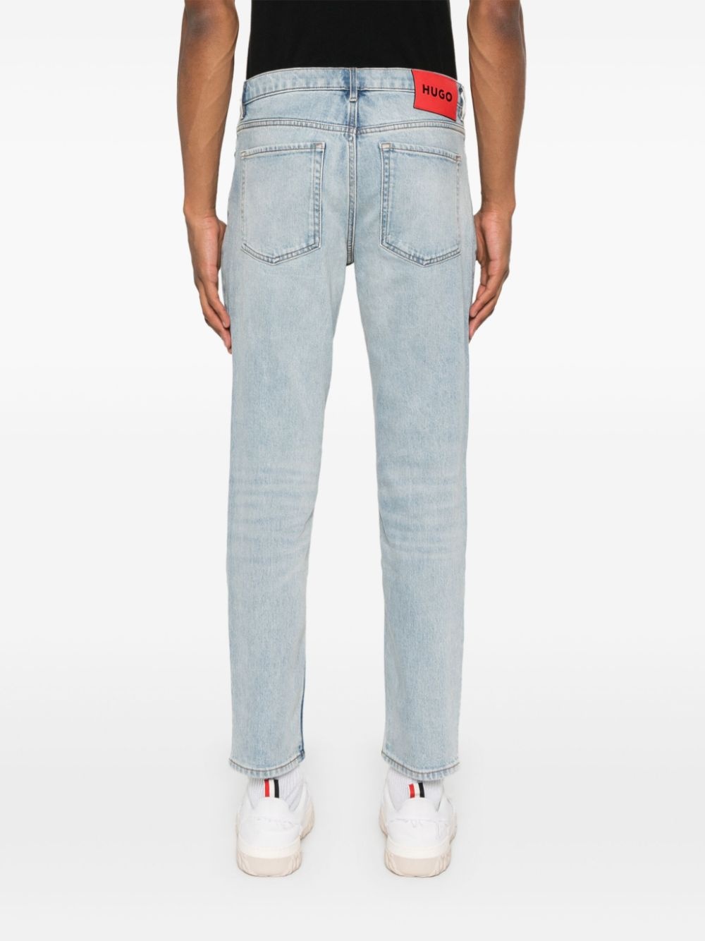 slim-leg cotton-blend jeans - 4
