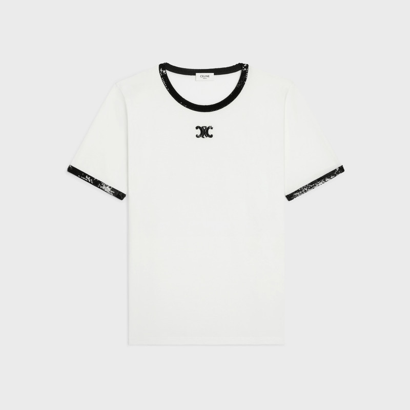 t-shirt with triomphe embroidery in cotton jersey 1