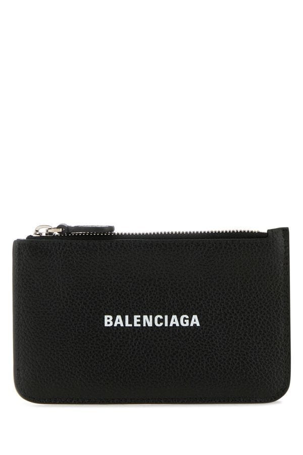 Black leather card holder - 1