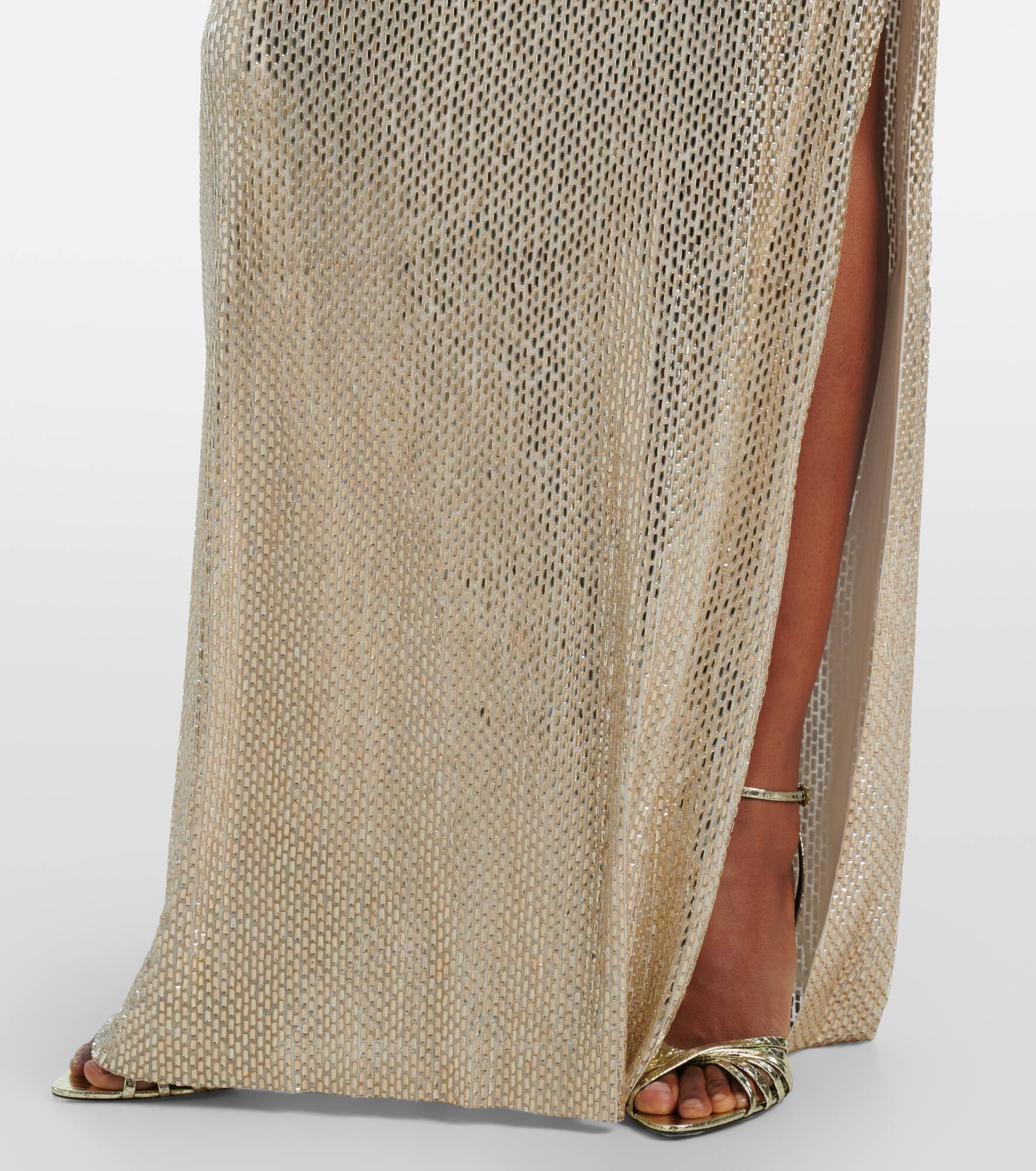 Crystal-embellished mesh gown - 6