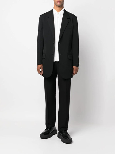 Yohji Yamamoto single-breasted long-line blazer outlook