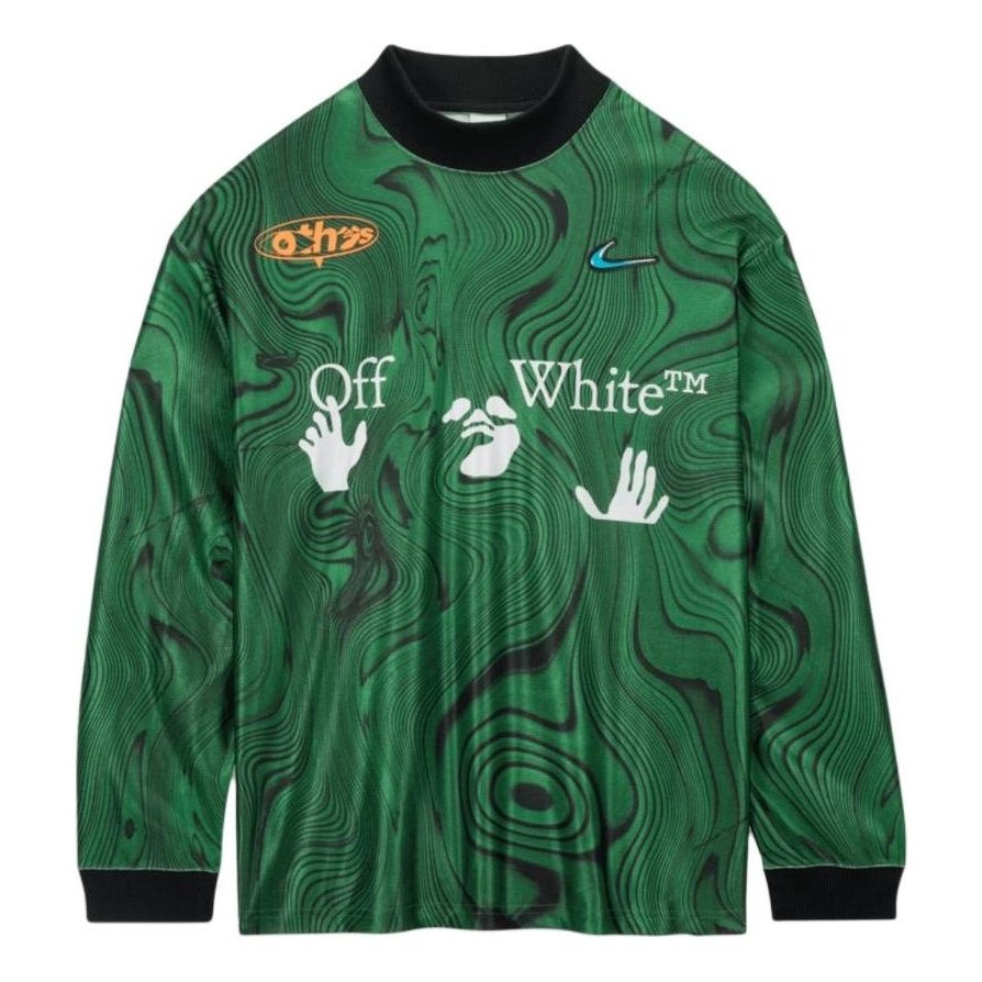 Nike x Off-White All Over Print Jersey Asia Sizing 'Kelly Green' FQ0998-389 - 1