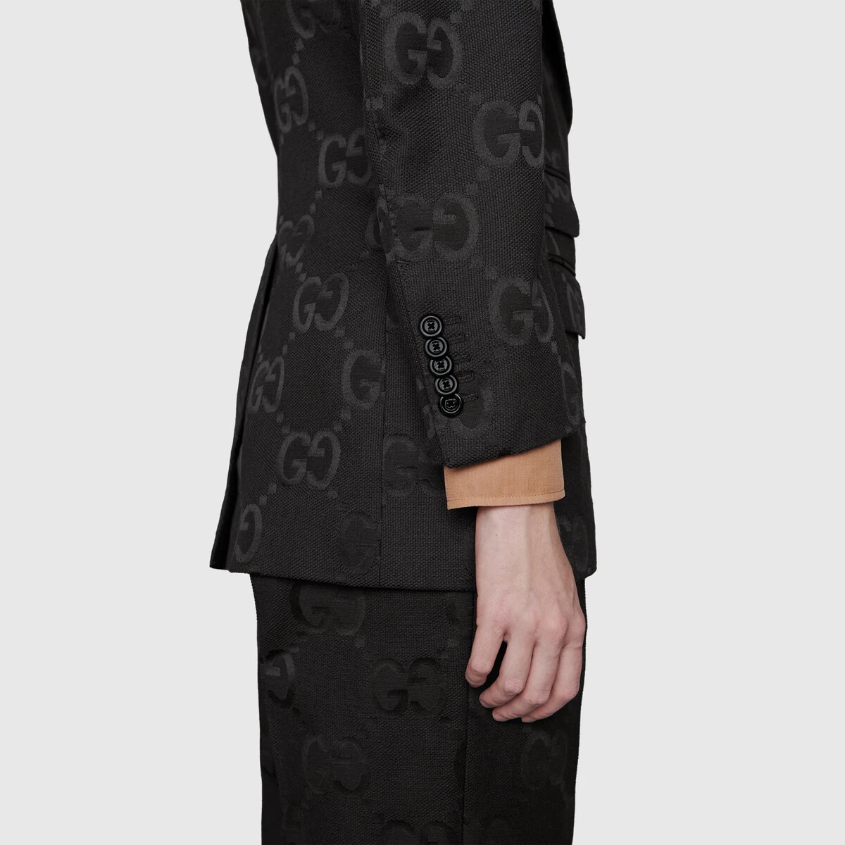 Light GG canvas single-breasted jacket - 8