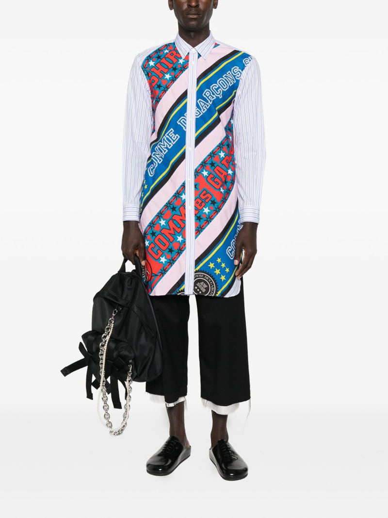 Comme des Garçons SHIRT stripe-print panelled shirt outlook