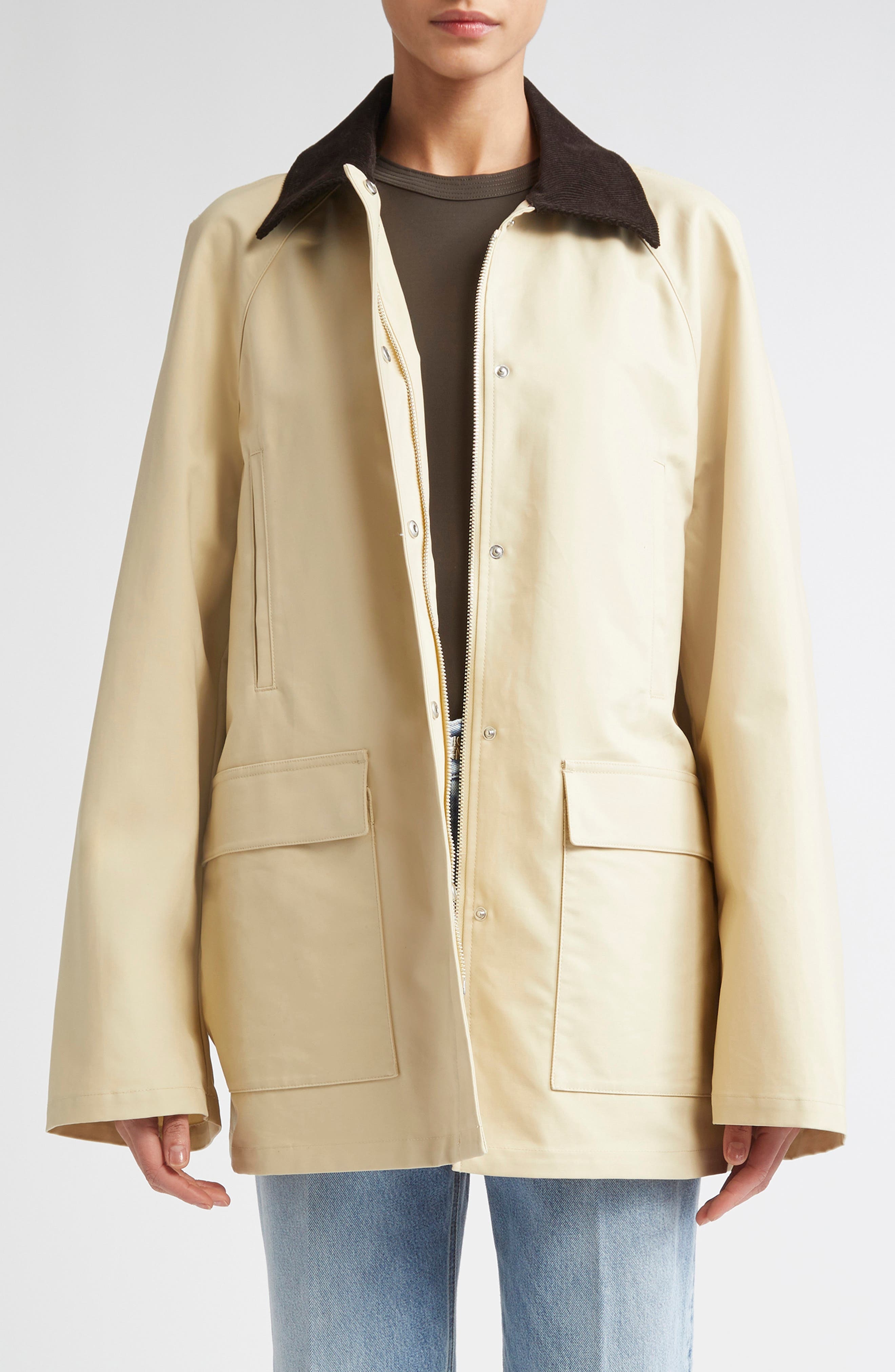TOTEME County Waxed Organic Cotton Coat in Peanut at Nordstrom - 2
