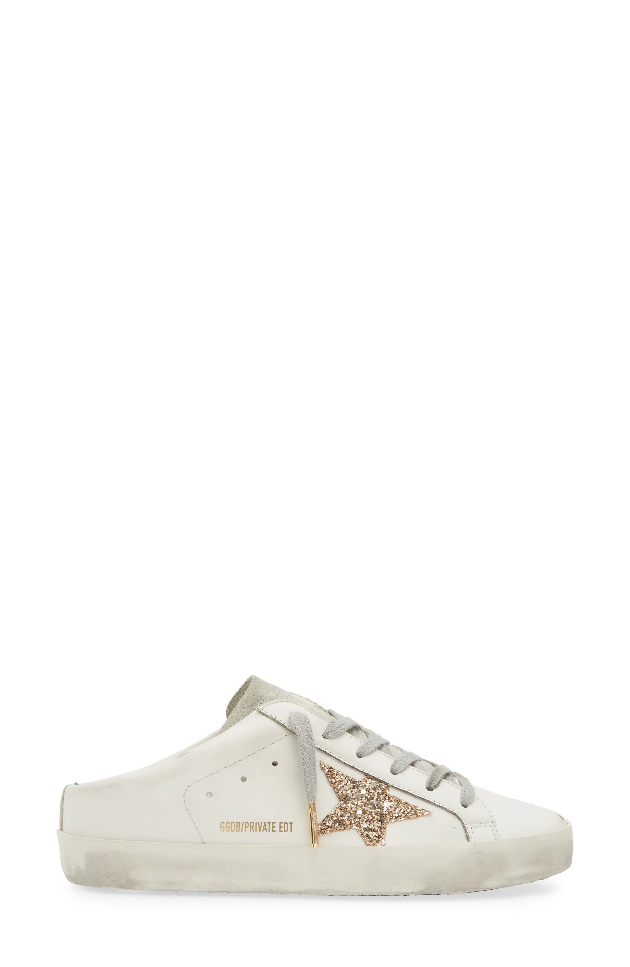 Super-Star Sabot Mule Sneaker in White/Gold - 3