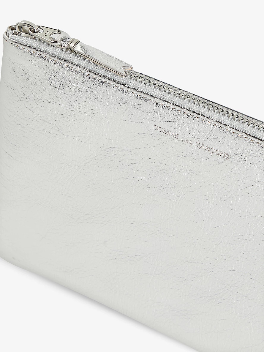 Logo-embossed leather pouch - 2