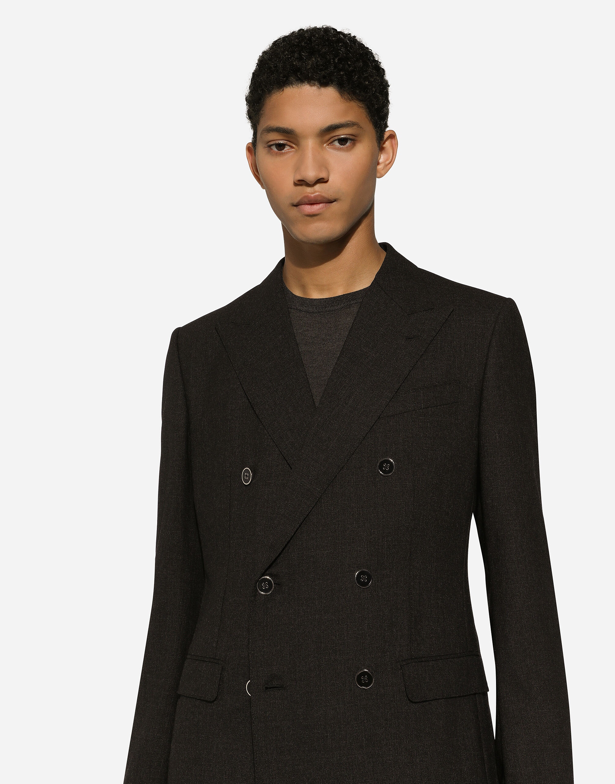 Double-breasted wool Taormina-fit jacket - 4