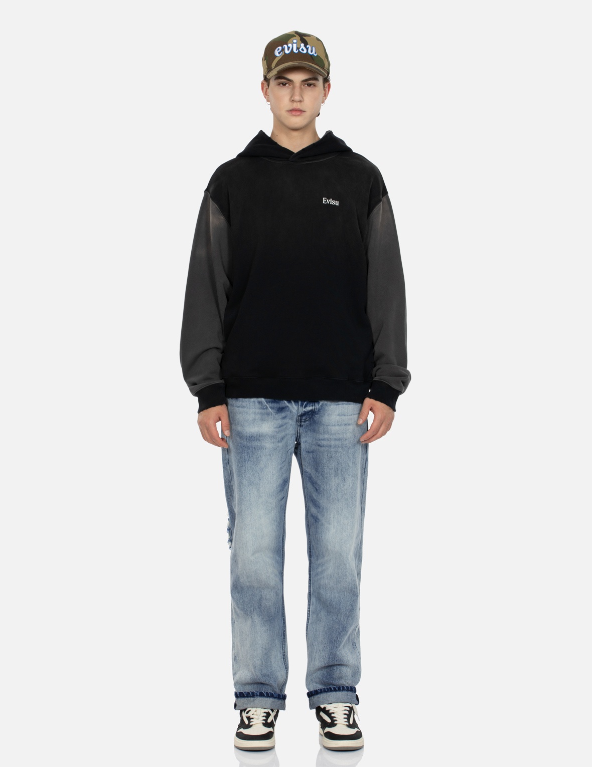 DISTRESSED DAICOCK STRAIGHT FIT WASHED JEANS - 6