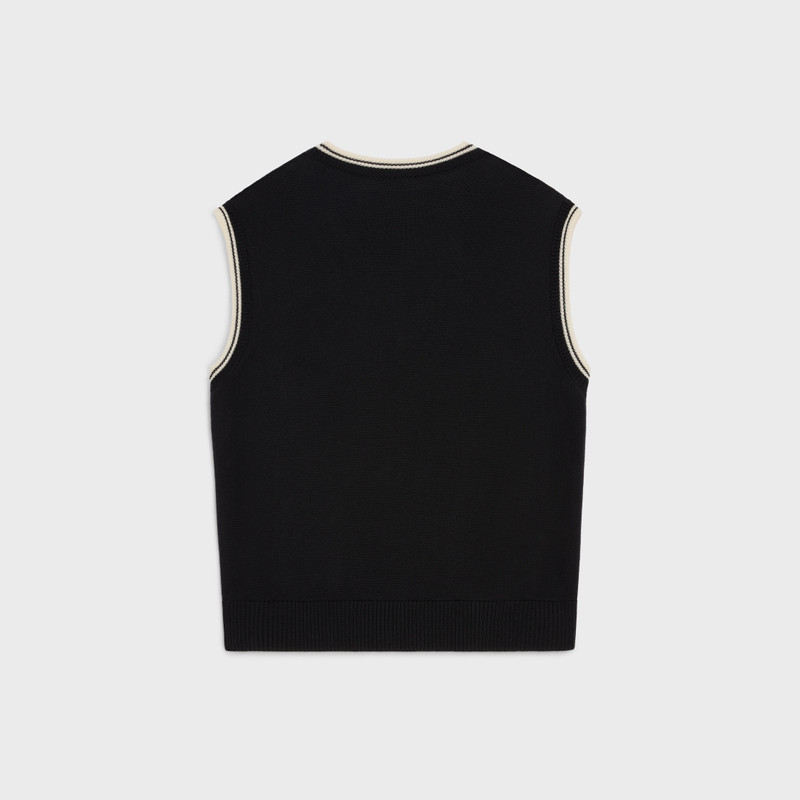 CELINE triomphe V-neck sweater in wool outlook