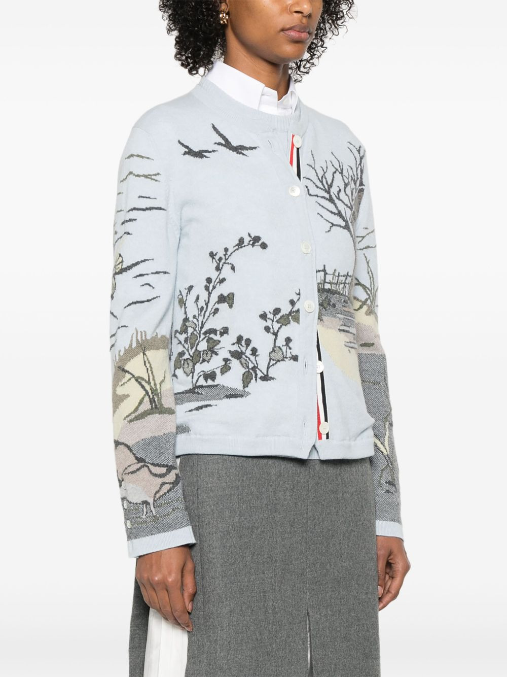 Seasonal Scenic-intarsia cashmere cardigan - 3