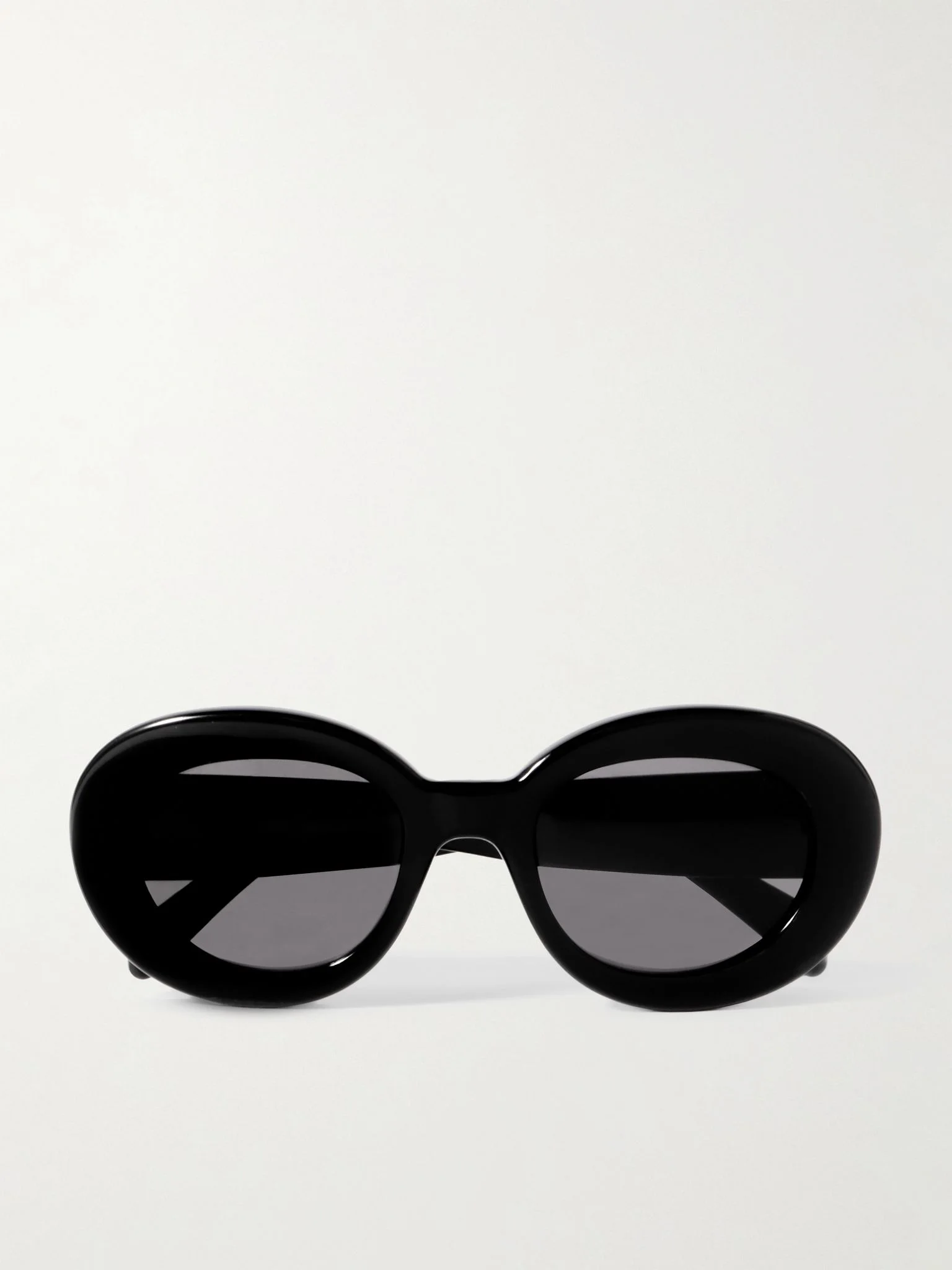 Oval-Frame Acetate Sunglasses Black - 1
