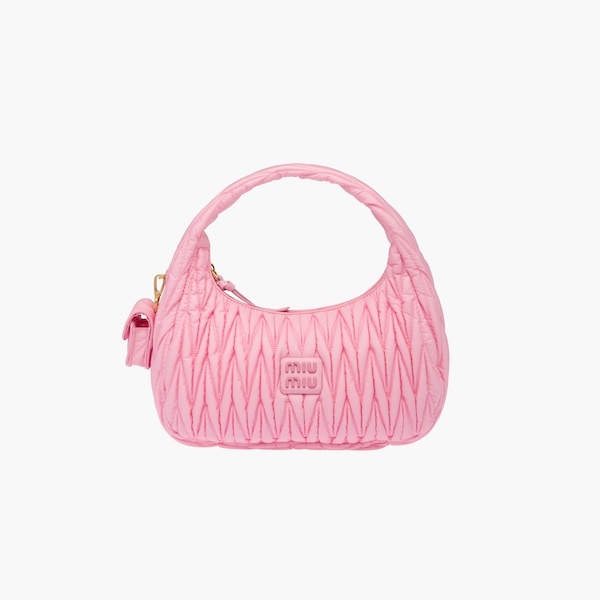 Miu Wander matelassé regenerated nylon hobo bag - 3