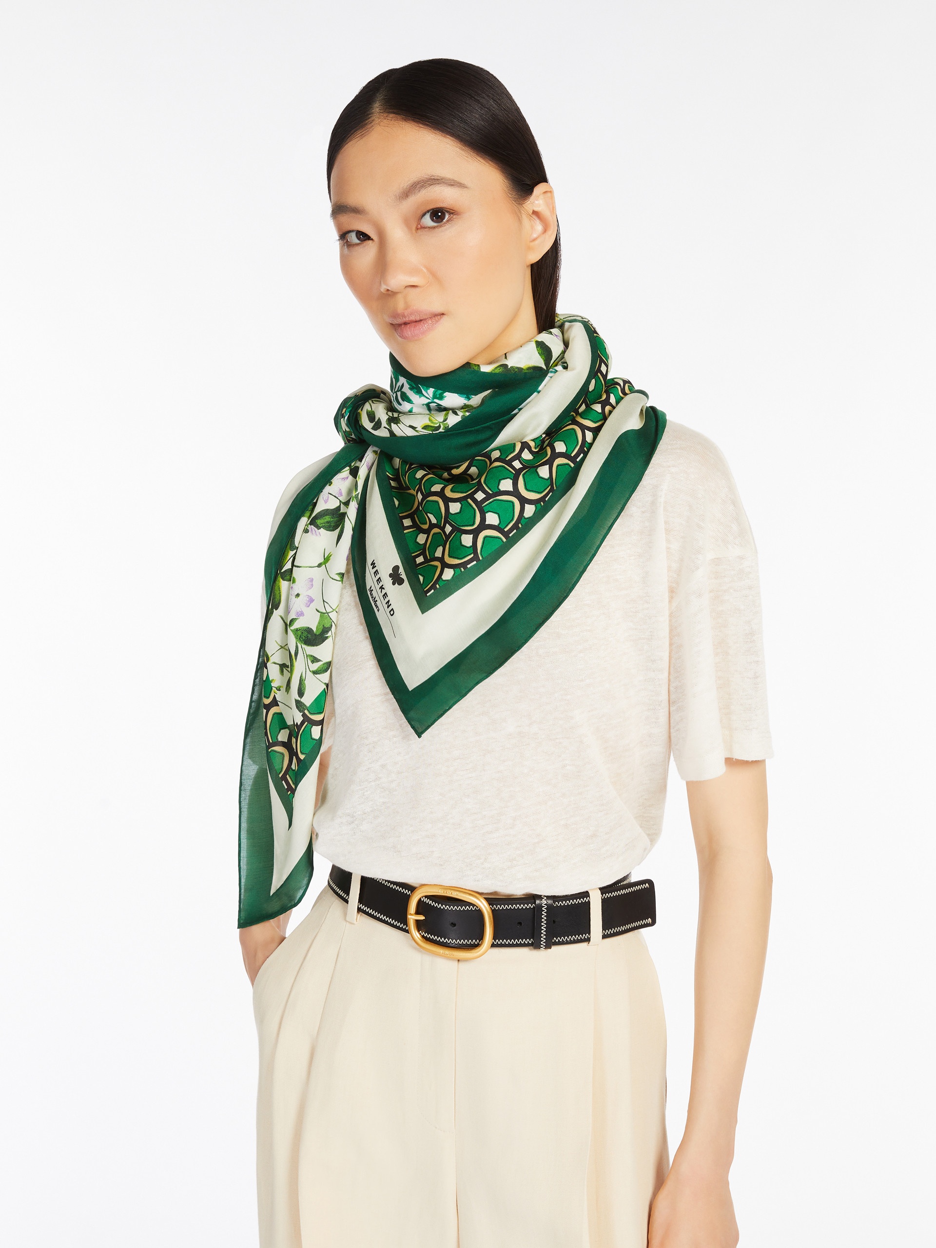SARONG Modal and printed silk shawl - 4