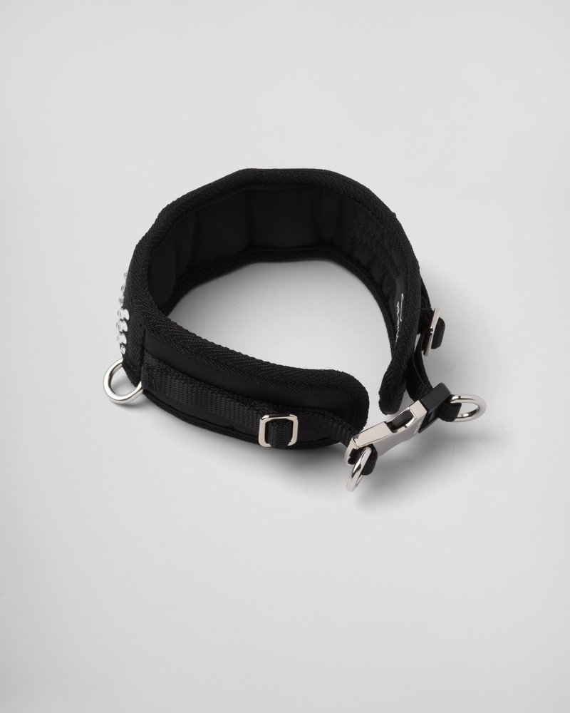 Prada Crystal-studded satin pet collar outlook
