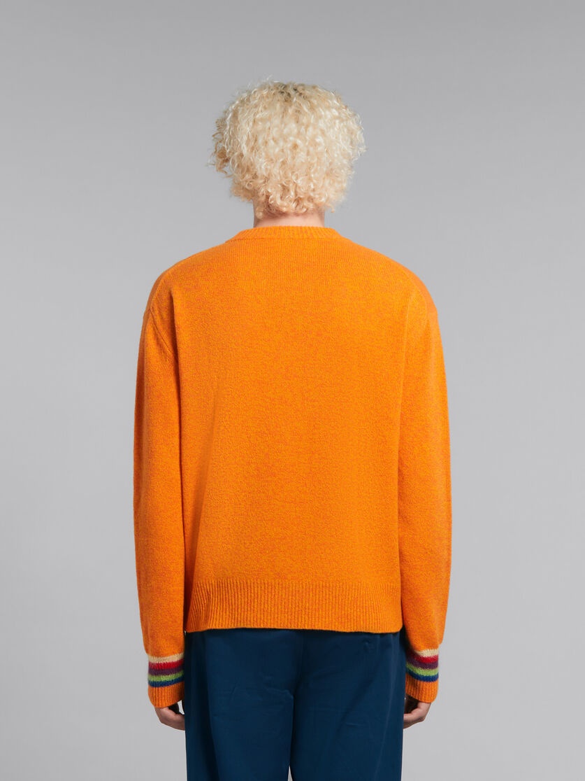 ORANGE WOOL JUMPER WITH JACQUARD DRAGON - 3