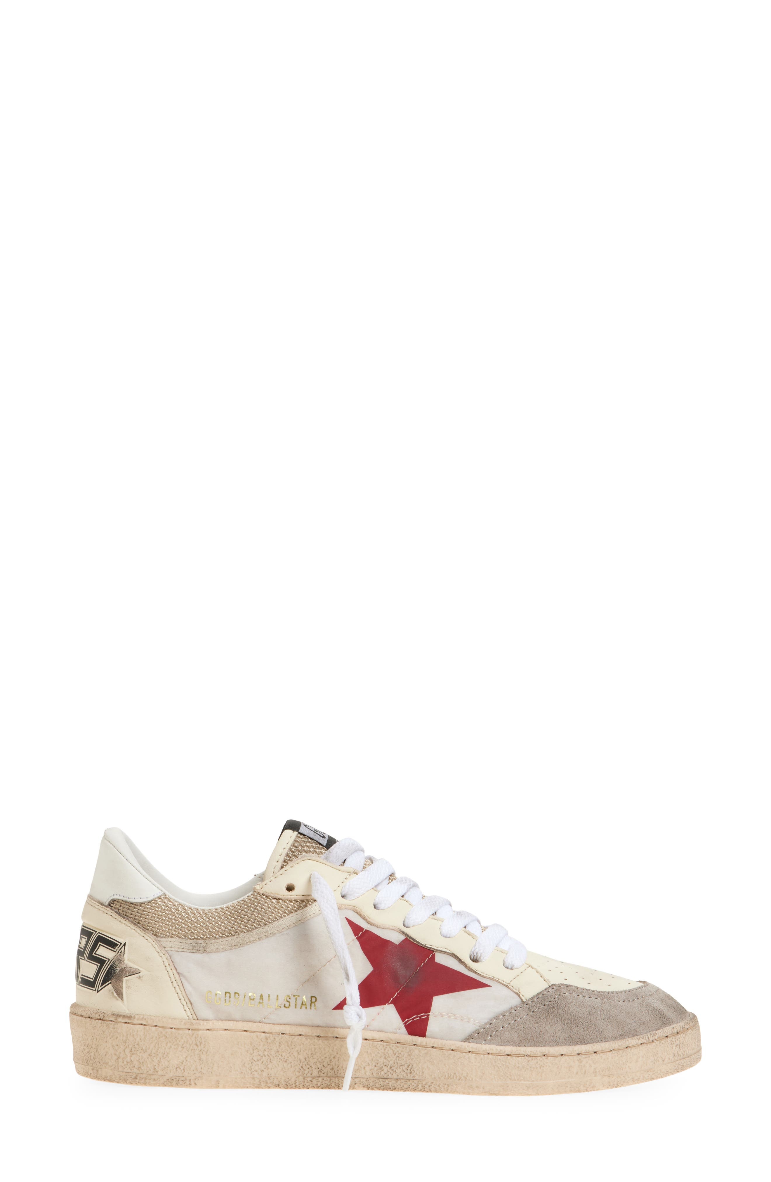 Golden Goose Ball Star Low Top Sneaker in Beige/Taupe/White/Red at Nordstrom - 3