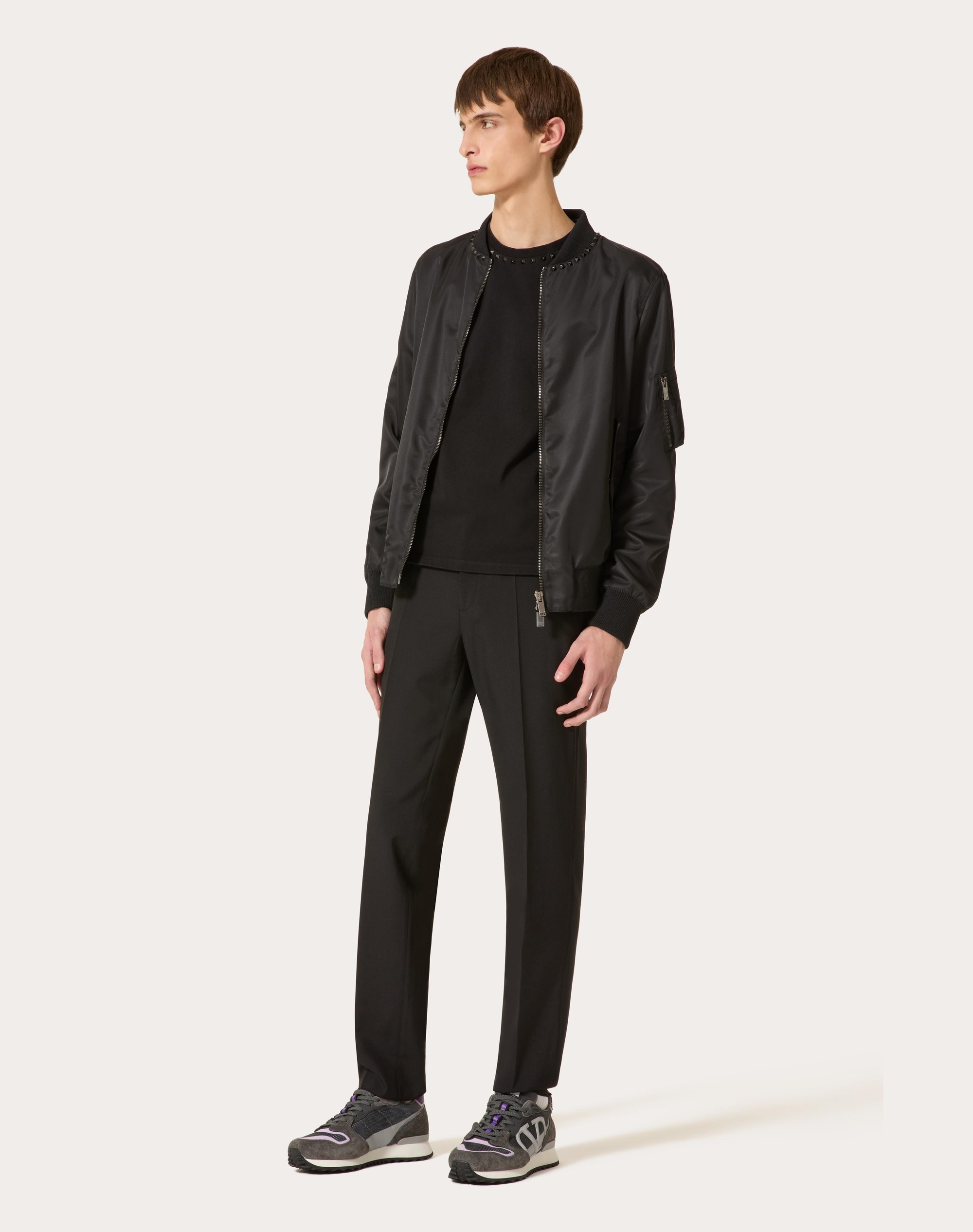 Valentino ブラック アンタイトルド ナイロン ボンバージャケット 48 ブラック アンタイトルド ナイロン ボンバージャケット for