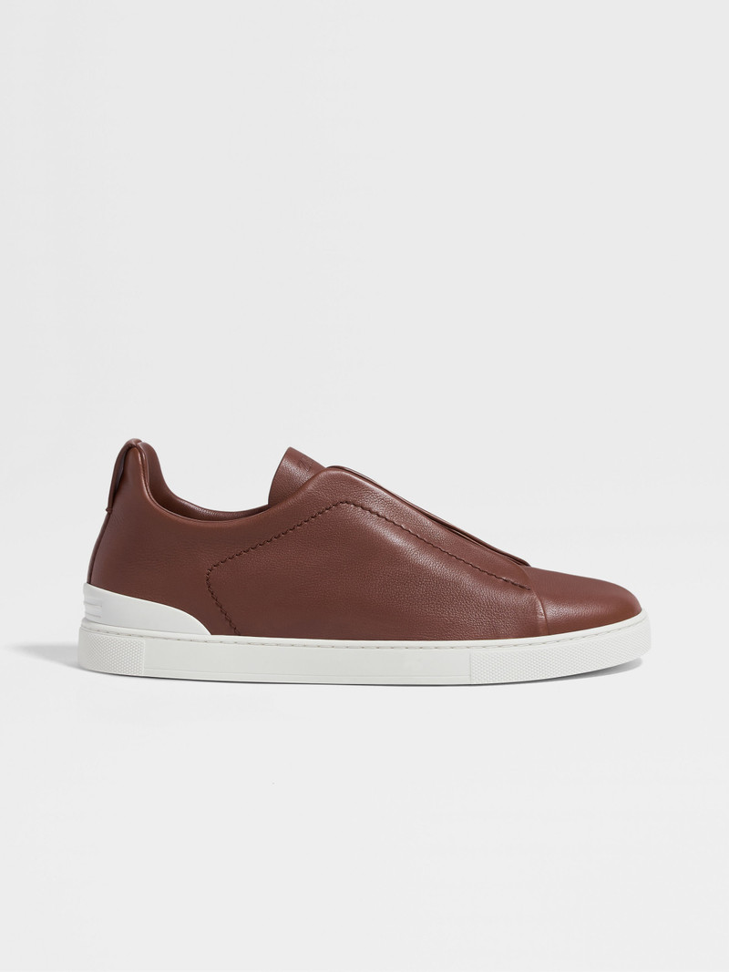 BROWN TRIPLE STITCH™ SECONDSKIN SNEAKERS 4